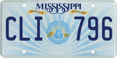 MS license plate CLI796