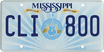 MS license plate CLI800