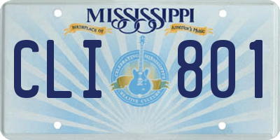 MS license plate CLI801