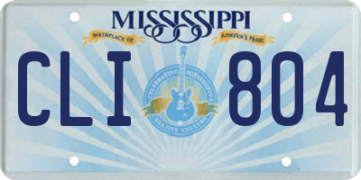MS license plate CLI804