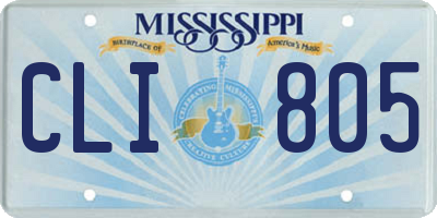 MS license plate CLI805
