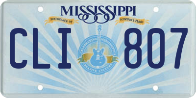 MS license plate CLI807