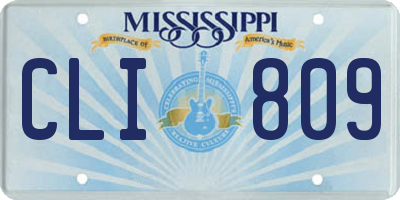 MS license plate CLI809