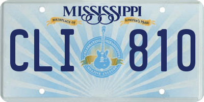 MS license plate CLI810
