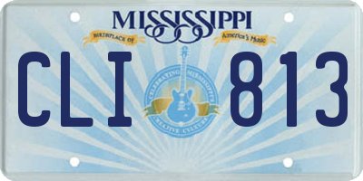 MS license plate CLI813