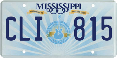 MS license plate CLI815