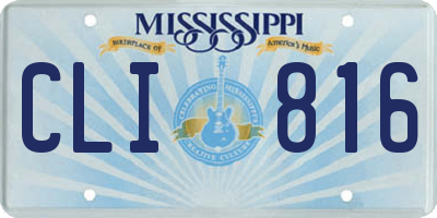 MS license plate CLI816