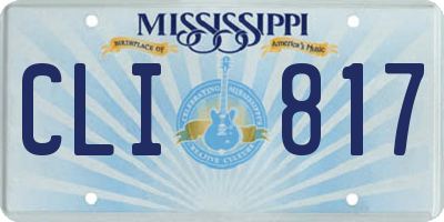 MS license plate CLI817