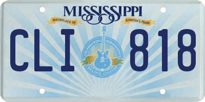 MS license plate CLI818
