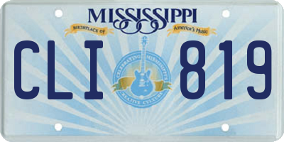 MS license plate CLI819