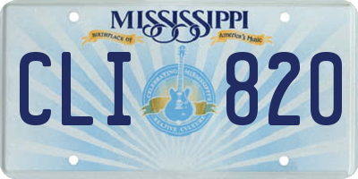MS license plate CLI820