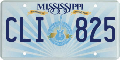 MS license plate CLI825