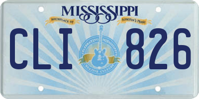 MS license plate CLI826