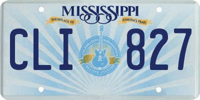 MS license plate CLI827