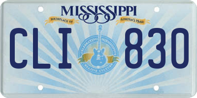 MS license plate CLI830