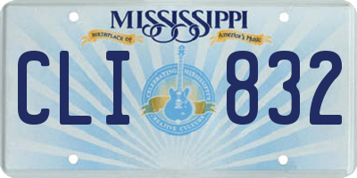 MS license plate CLI832
