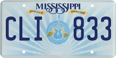 MS license plate CLI833