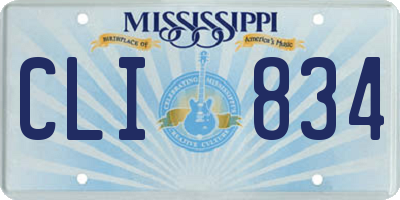 MS license plate CLI834
