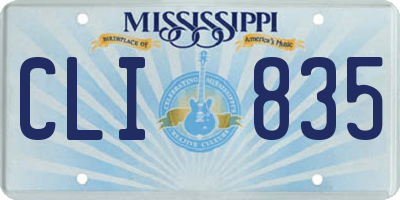 MS license plate CLI835