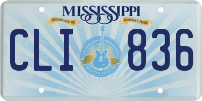 MS license plate CLI836