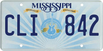 MS license plate CLI842