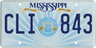 MS license plate CLI843