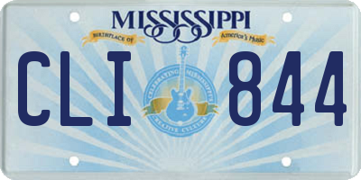 MS license plate CLI844