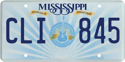 MS license plate CLI845