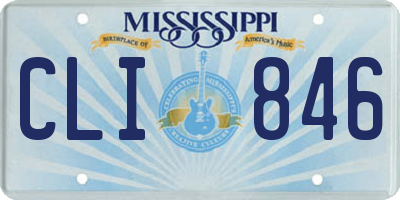 MS license plate CLI846