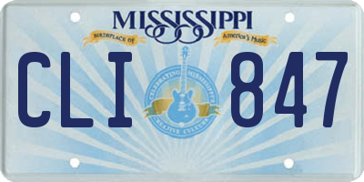 MS license plate CLI847