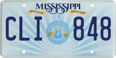 MS license plate CLI848