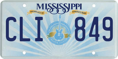 MS license plate CLI849