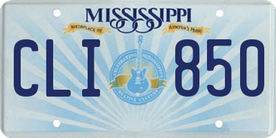 MS license plate CLI850