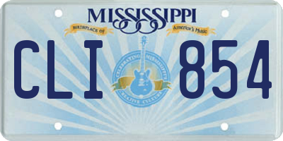 MS license plate CLI854
