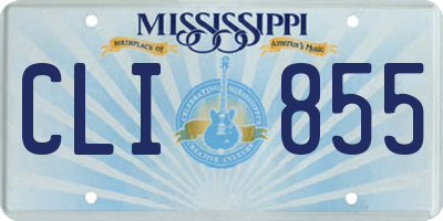 MS license plate CLI855