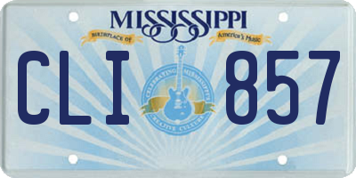 MS license plate CLI857