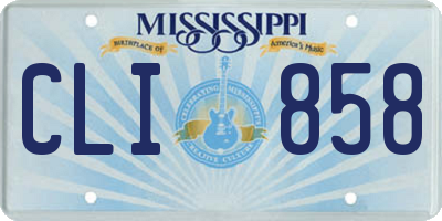 MS license plate CLI858