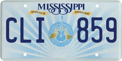 MS license plate CLI859