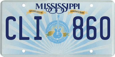 MS license plate CLI860