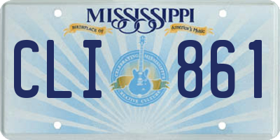 MS license plate CLI861