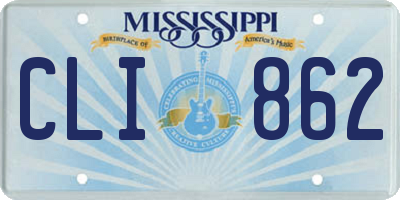 MS license plate CLI862