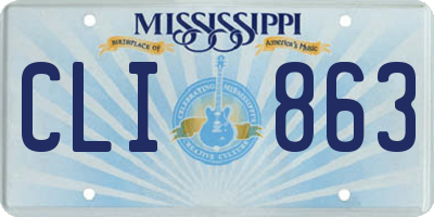 MS license plate CLI863
