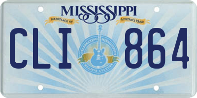 MS license plate CLI864