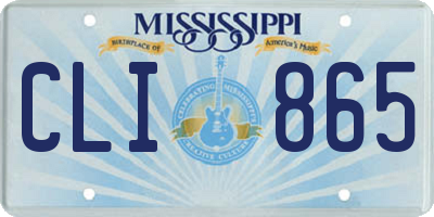 MS license plate CLI865