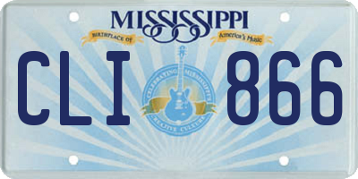 MS license plate CLI866