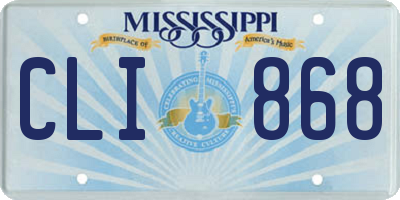 MS license plate CLI868