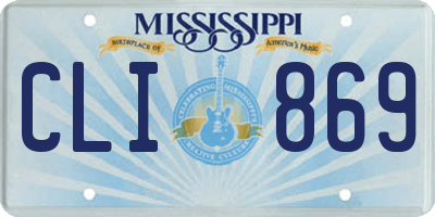 MS license plate CLI869