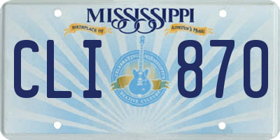 MS license plate CLI870