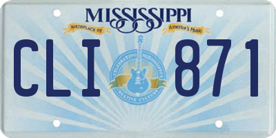 MS license plate CLI871