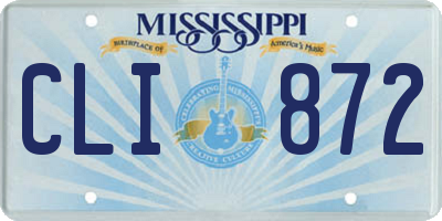 MS license plate CLI872